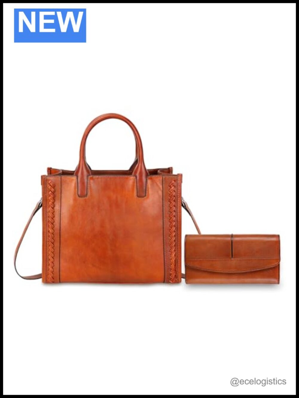 Women's Genuine Leather Wallet and Crossbody Bag Tote with 18 Card Slots
